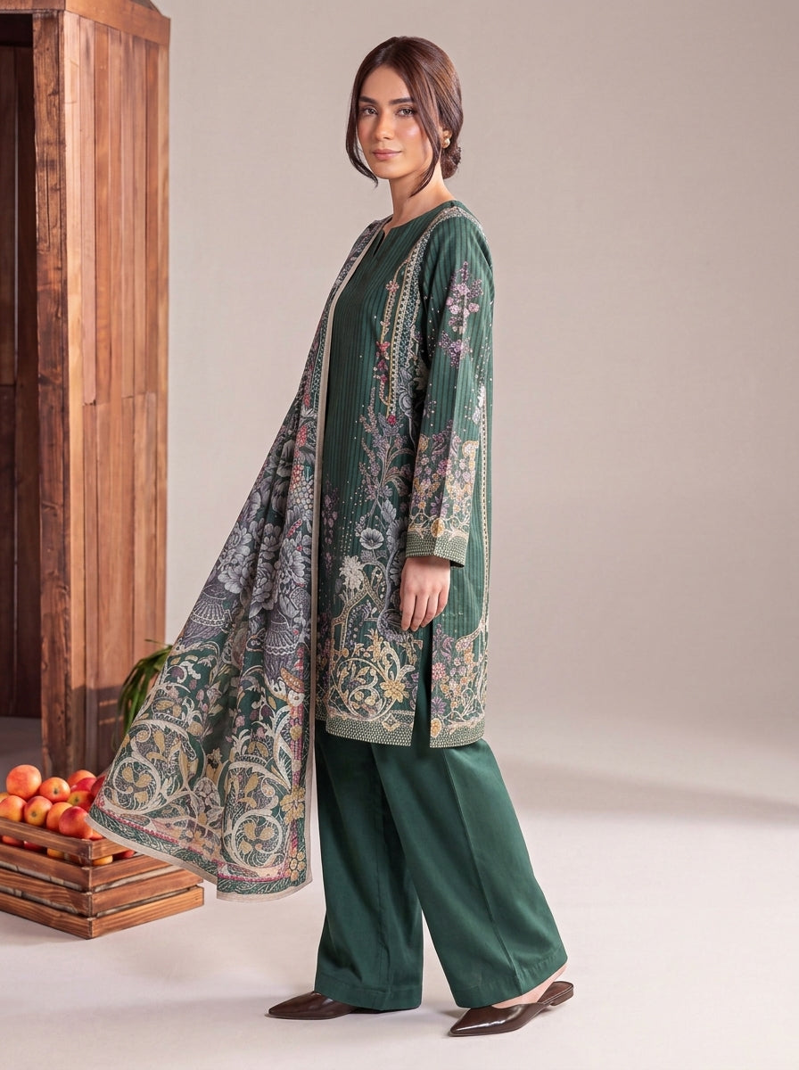Sana Safinaz 3 Piece Unstitched Linen Suit – Digital Print Collection