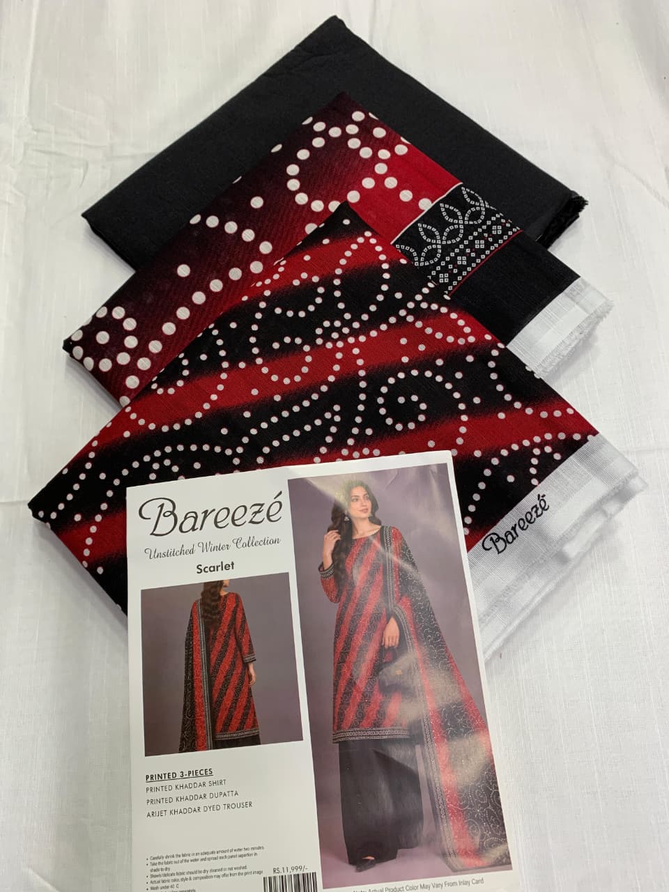 Bareeze Khaddar 3 Piece Unstitched Suit – Printed Collection