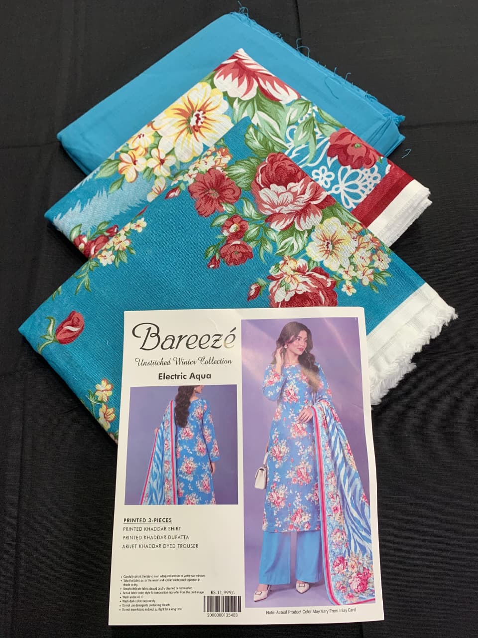 Bareeze Khaddar 3 Piece Unstitched Suit – Printed Collection