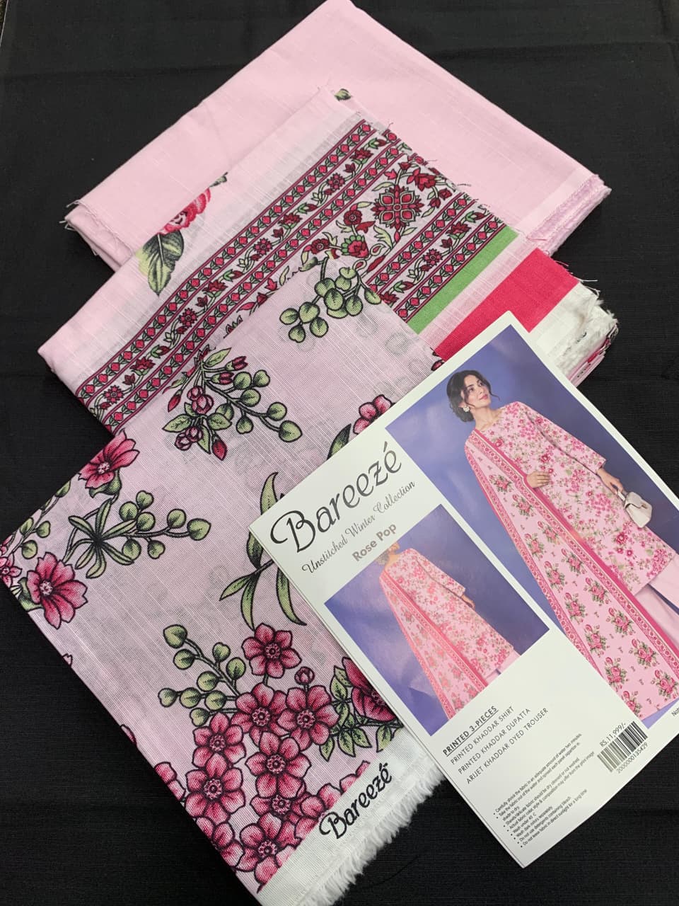 Bareeze Khaddar 3 Piece Unstitched Suit – Printed Collection