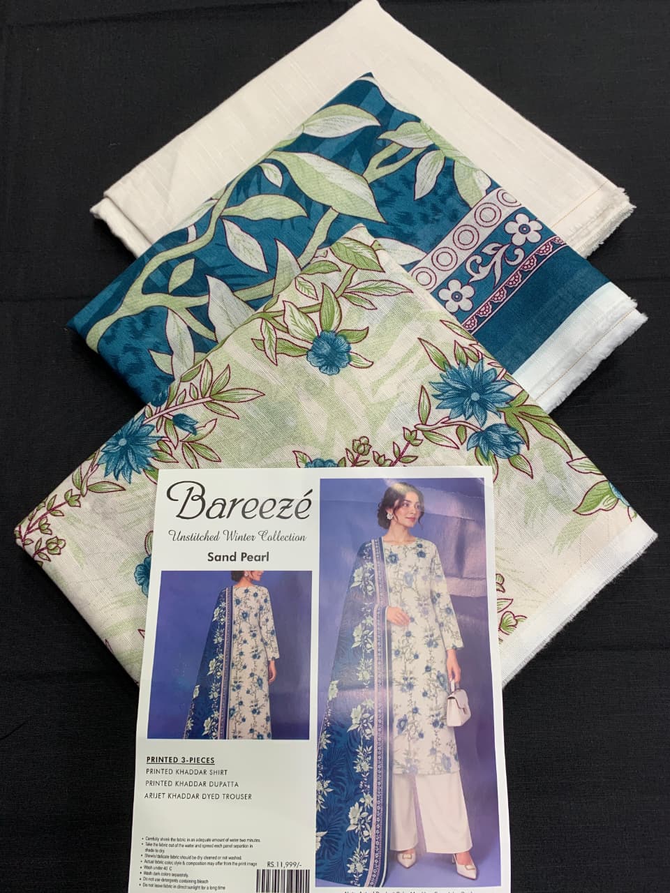 Bareeze Khaddar 3 Piece Unstitched Suit – Printed Collection