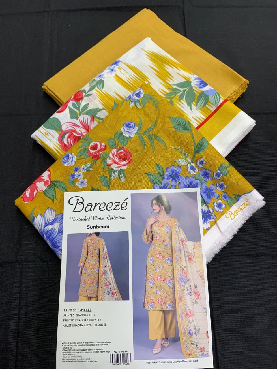 Bareeze Khaddar 3 Piece Unstitched Suit – Printed Collection