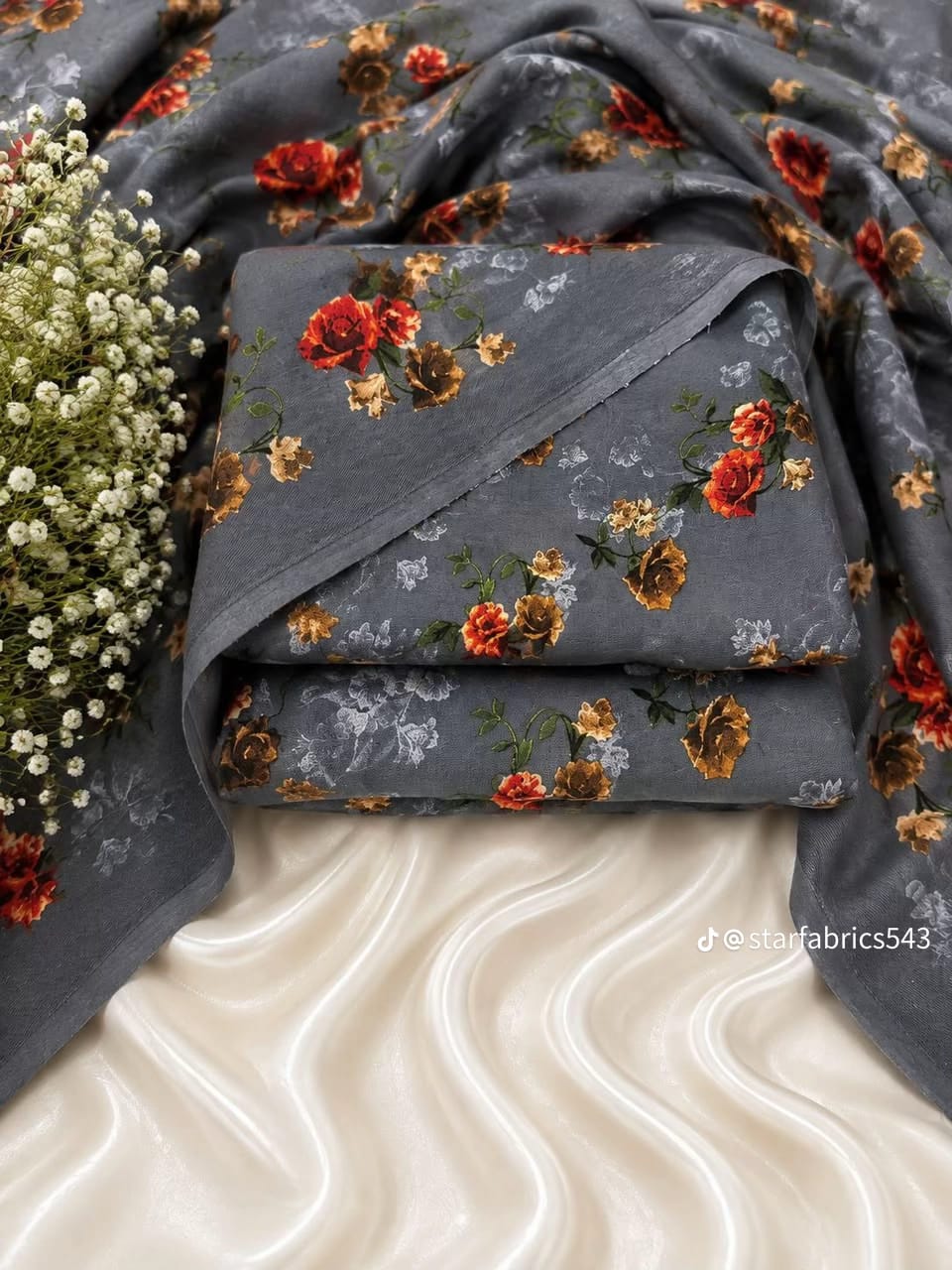 Printed Thai Marina 3 Piece Suit with Wool Shawl