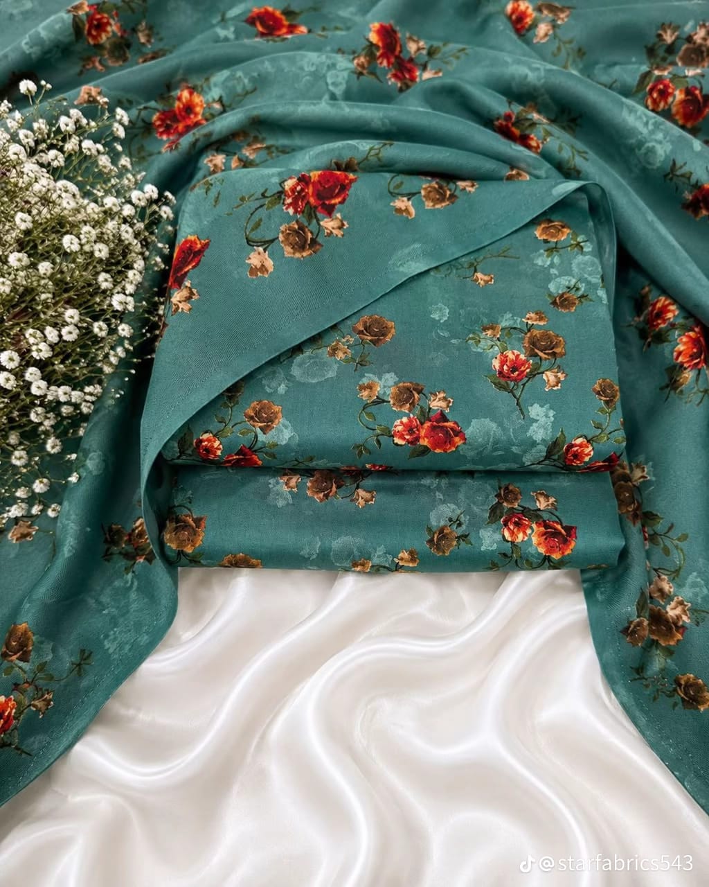 Printed Thai Marina 3 Piece Suit with Wool Shawl