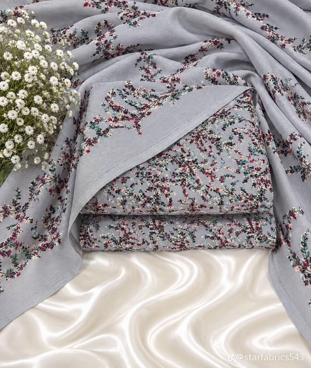 Printed Thai Marina 3 Piece Suit with Wool Shawl
