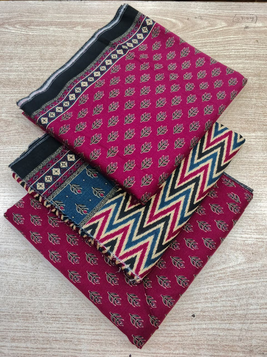 Bin Saeed Khaddar Printed 3 Piece Unstitched Suit