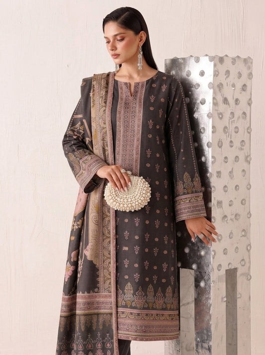 Beechtree 3 Piece Unstitched Dhanak Suit – Digital Print Collection