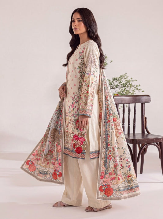 Sana Safinaz 3 Piece Unstitched Linen Suit – Digital Print Collection