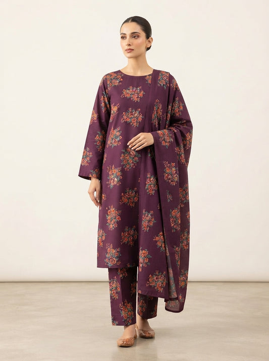 Printed Thai Marina 3 Piece Suit with Wool Shawl