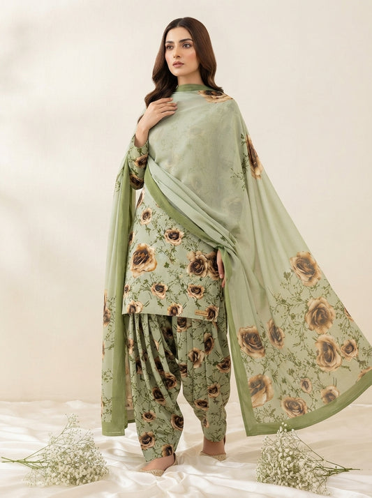 Printed Thai Marina 3 Piece Suit with Wool Shawl