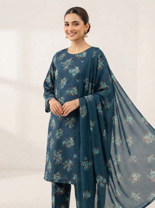 Printed Thai Marina 3 Piece Suit with Wool Shawl