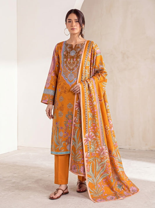 Sana Safinaz 3 Piece Unstitched Linen Suit – Digital Print Collection