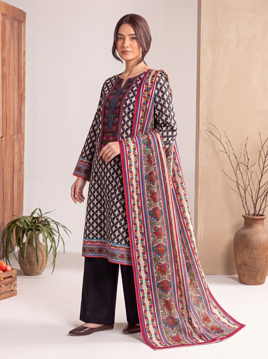 Sana Safinaz 3 Piece Unstitched Linen Suit – Digital Print Collection