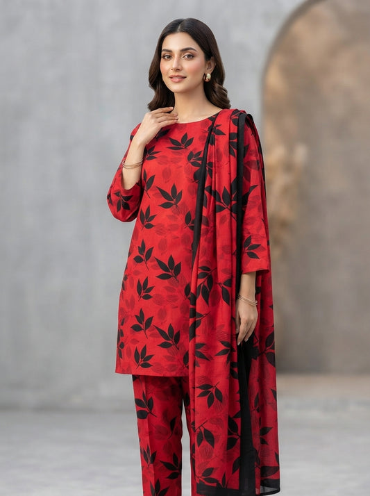 Printed Thai Marina 3 Piece Suit with Wool Shawl
