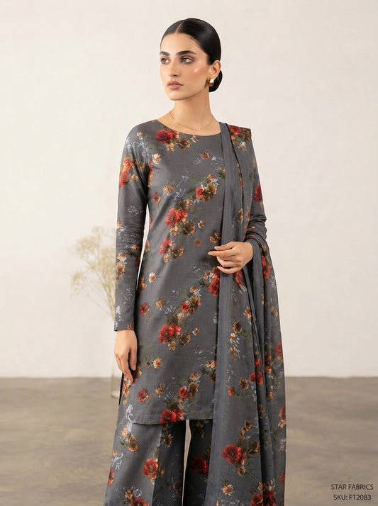 Printed Thai Marina 3 Piece Suit with Wool Shawl