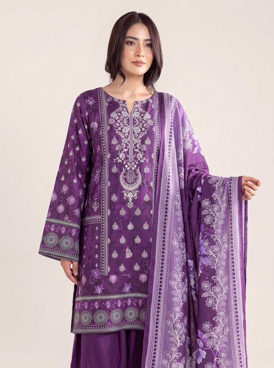 Sana Safinaz 3 Piece Unstitched Linen Suit – Digital Print Collection