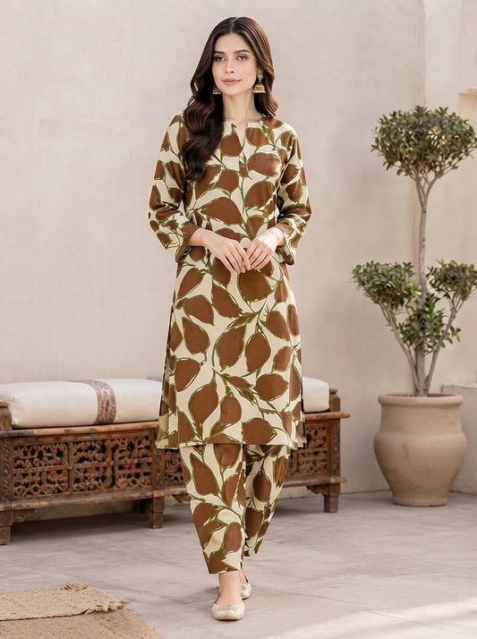 Premium Stone Linen All-Over Printed 2-Piece Suit – Matching Shirt &amp; Trouser