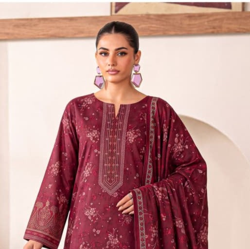 J. 3 Piece Unstitched Dhanak Suit – Digital Print Collection