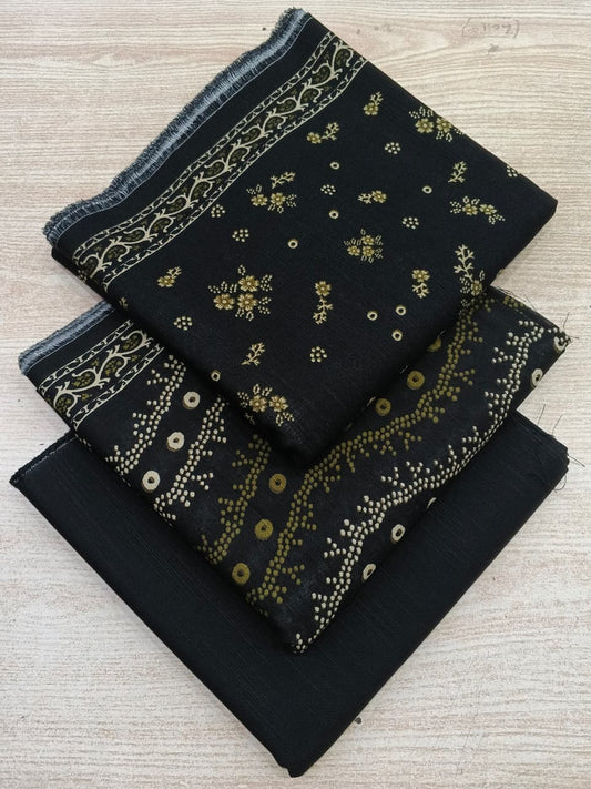Bin Saeed Khaddar Printed 3 Piece Unstitched Suit