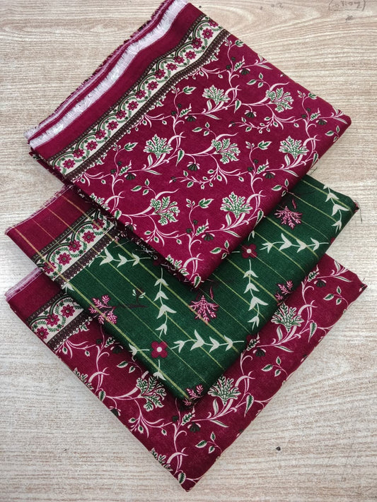 Bin Saeed Khaddar Printed 3 Piece Unstitched Suit