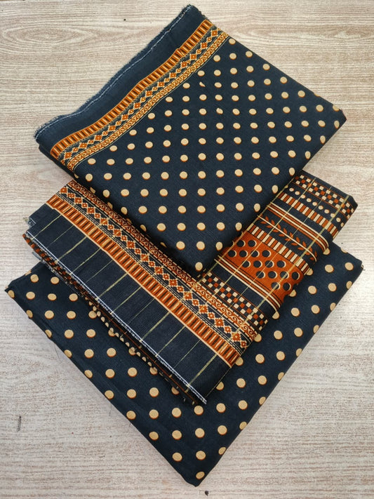 Bin Saeed Khaddar Printed 3 Piece Unstitched Suit