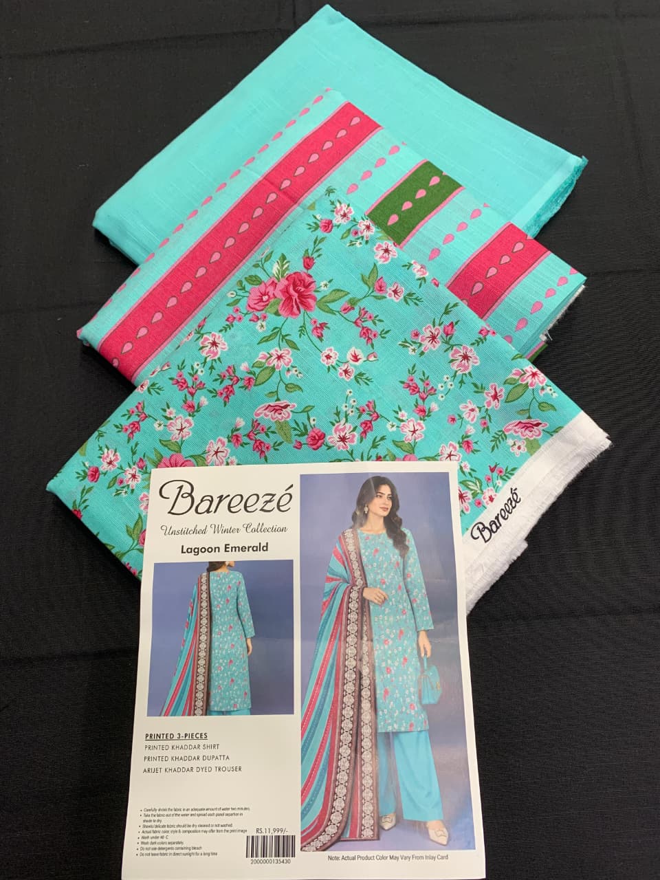 Bareeze Khaddar 3 Piece Unstitched Suit – Printed Collection