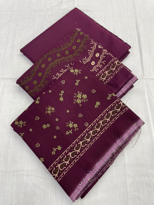 Bin Saeed Khaddar 3 Piece Unstitched Suit – Printed Collection