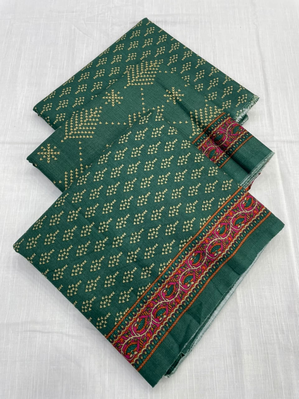 Bin Saeed Khaddar 3 Piece Unstitched Suit – Printed Collection