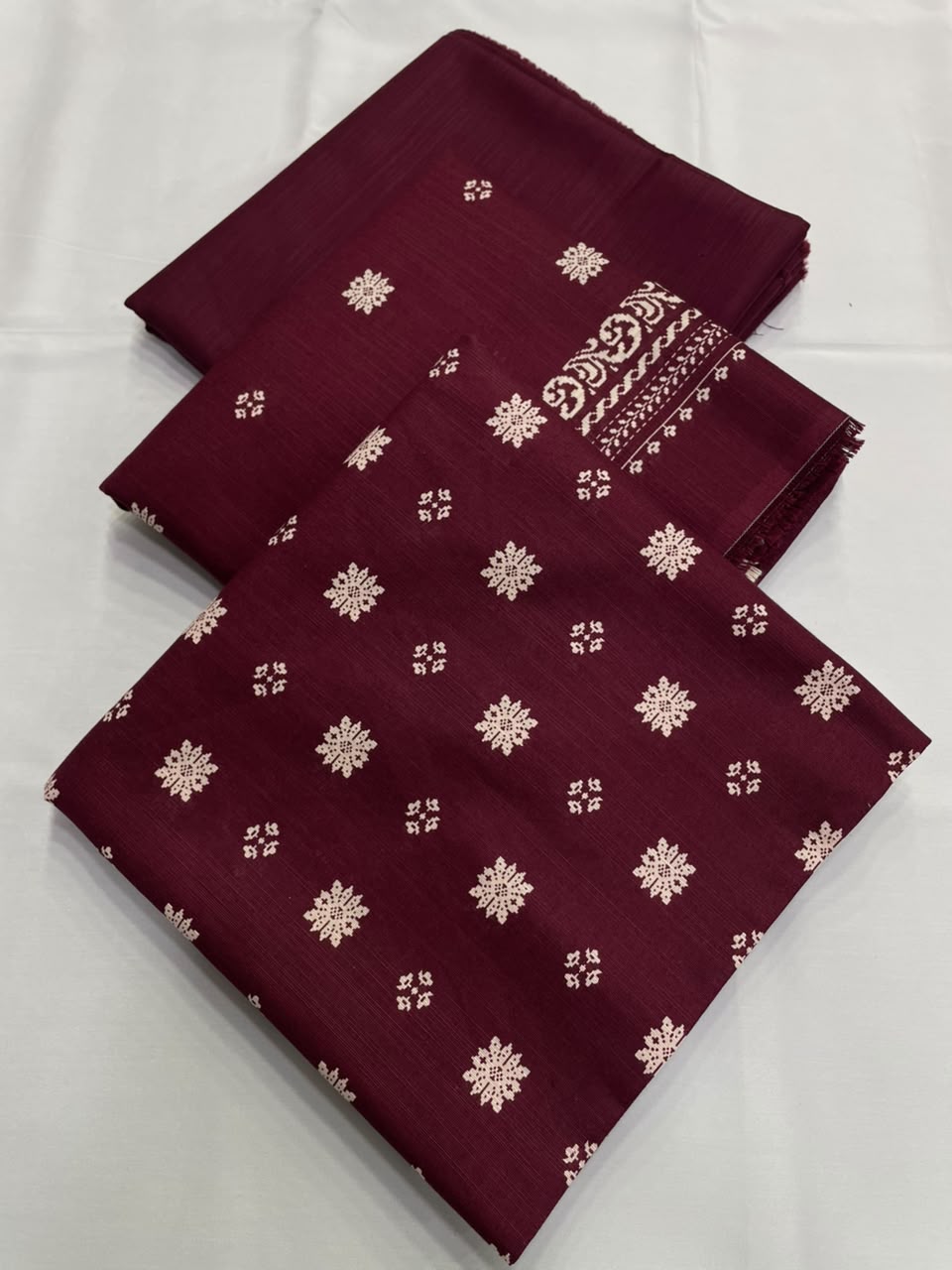 Bin Saeed Khaddar 3 Piece Unstitched Suit – Printed Collection