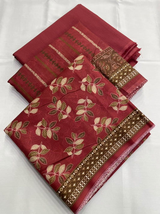 Bin Saeed Khaddar 3 Piece Unstitched Suit – Printed Collection