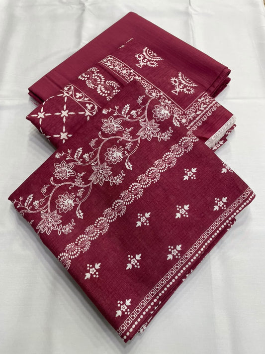 Bin Saeed Khaddar 3 Piece Unstitched Suit – Printed Collection