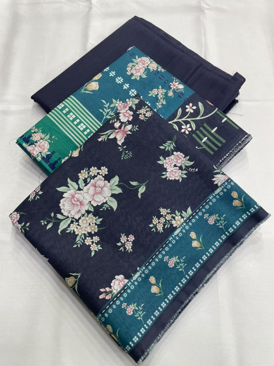 Bin Saeed Khaddar 3 Piece Unstitched Suit – Printed Collection