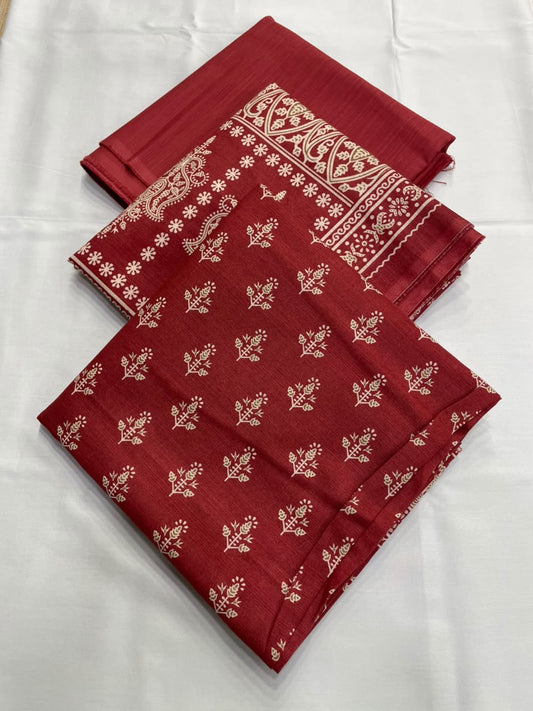 Bin Saeed Khaddar 3 Piece Unstitched Suit – Printed Collection