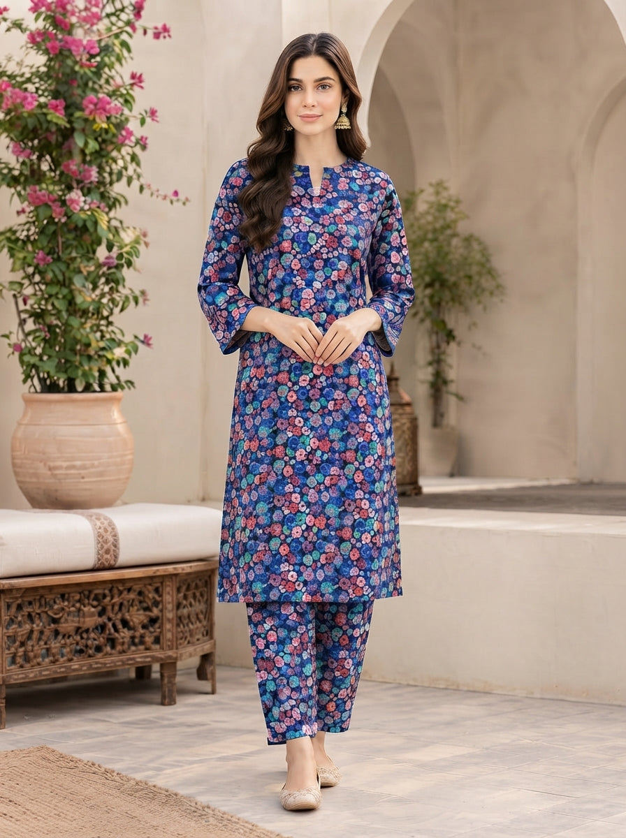 Premium Stone Linen All-Over Printed 2-Piece Suit – Matching Shirt & Trouser