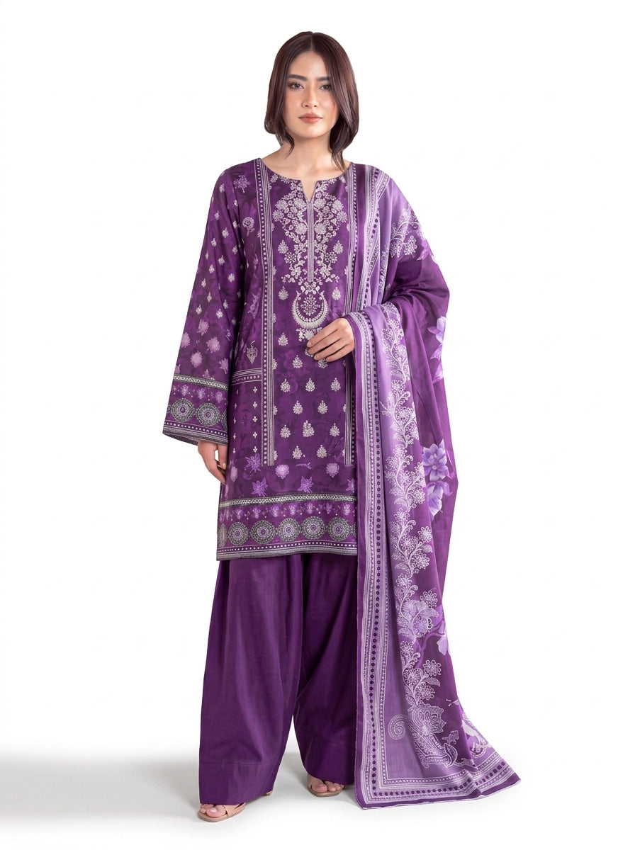 Sana Safinaz 3 Piece Unstitched Linen Suit – Digital Print Collection