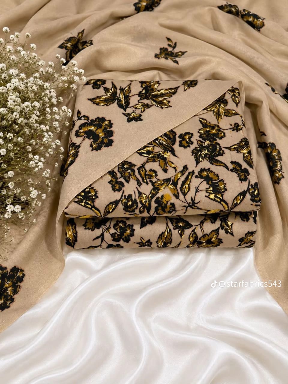 Printed Thai Marina 3 Piece Suit with Wool Shawl