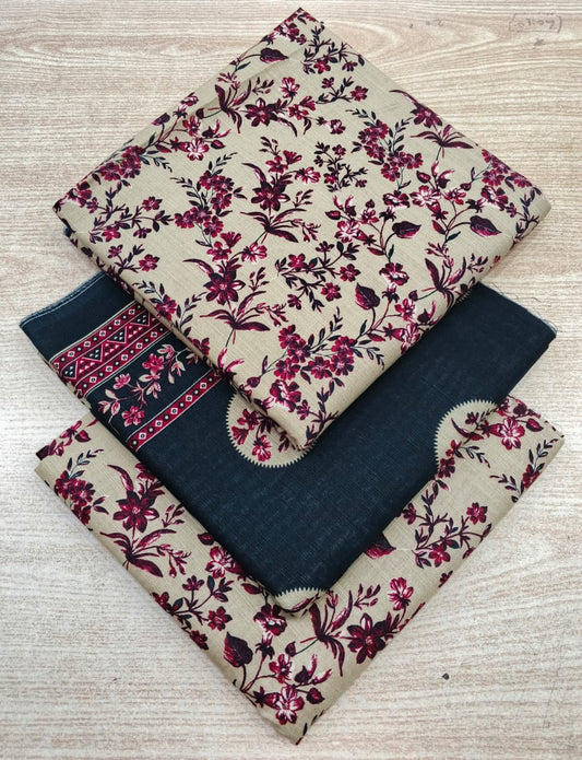 Bin Saeed Khaddar Printed 3 Piece Unstitched Suit