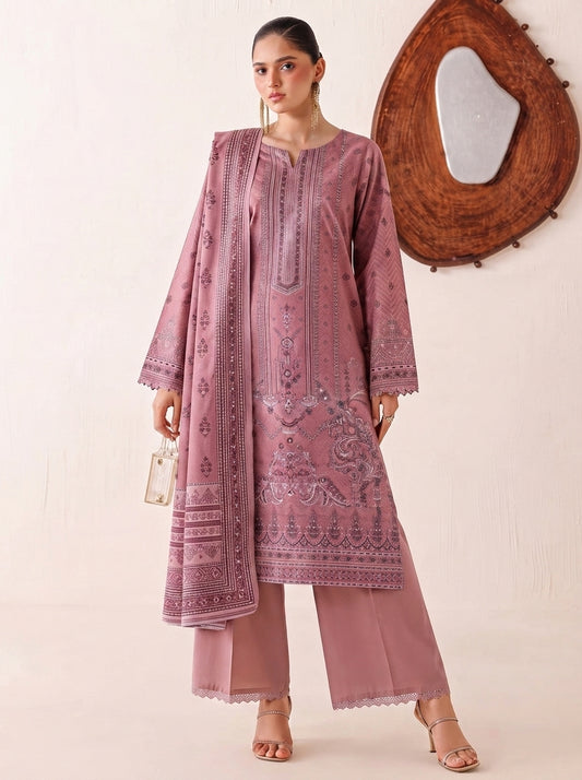 Beechtree 3 Piece Unstitched Dhanak Suit – Digital Print Collection