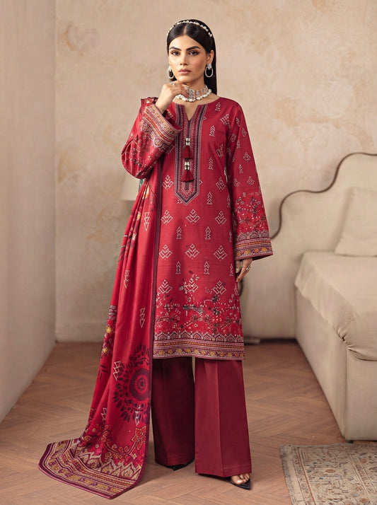 J. 3 Piece Unstitched Dhanak Suit – Digital Print Collection