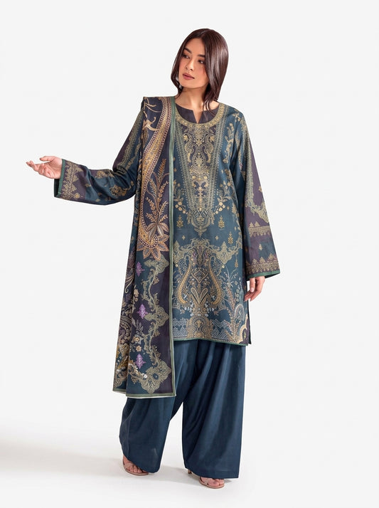 Sana Safinaz 3 Piece Unstitched Linen Suit – Digital Print Collection