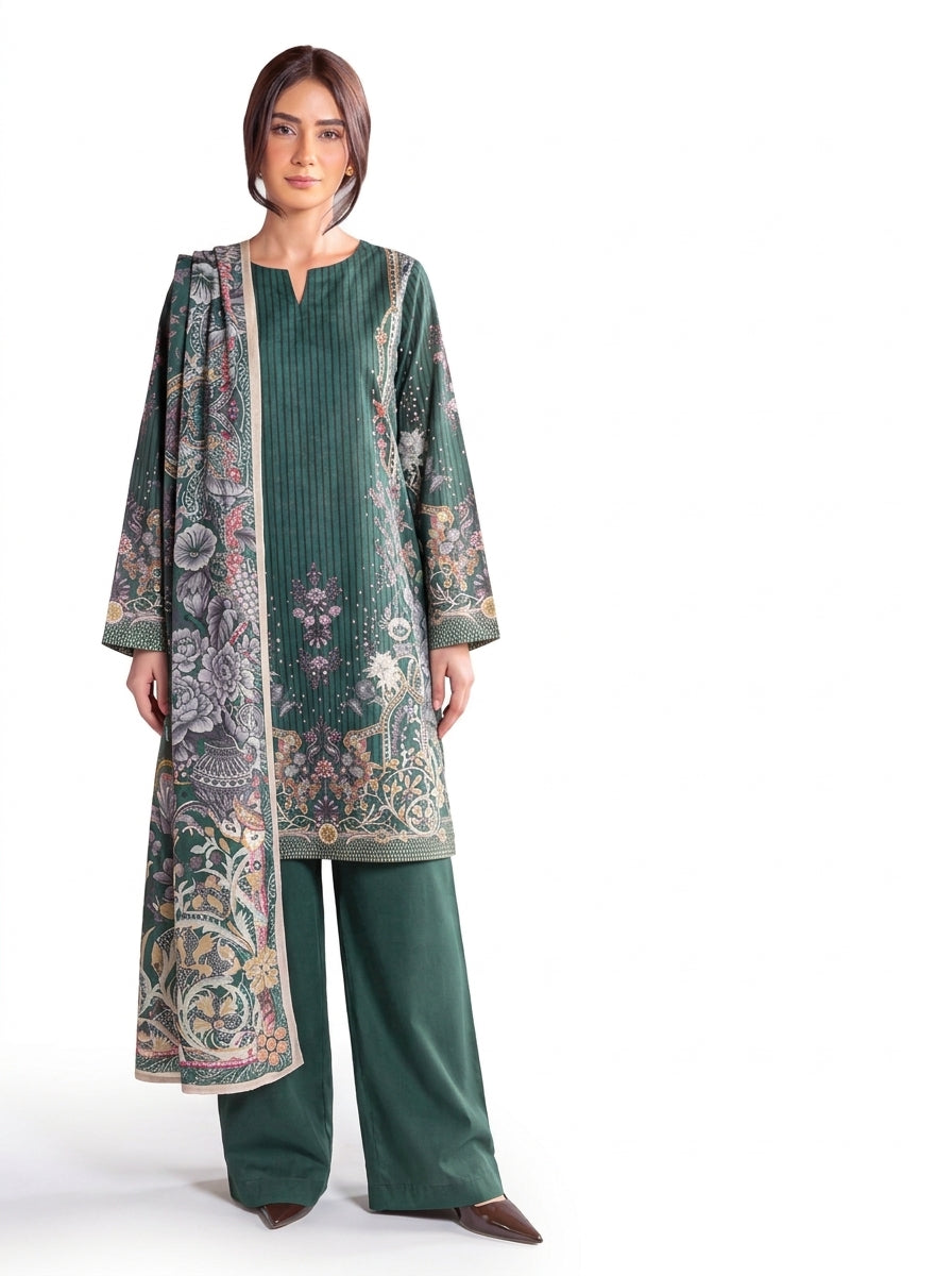 Sana Safinaz 3 Piece Unstitched Linen Suit – Digital Print Collection