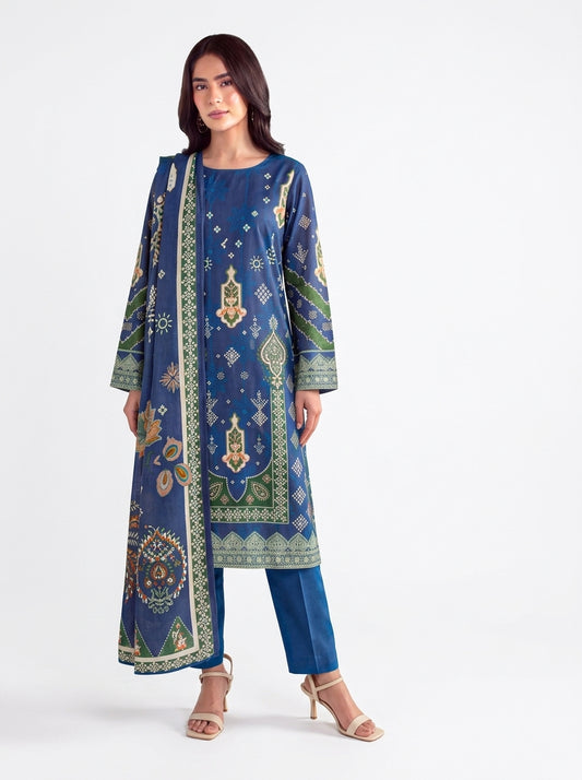 Sana Safinaz 3 Piece Unstitched Linen Suit – Digital Print Collection
