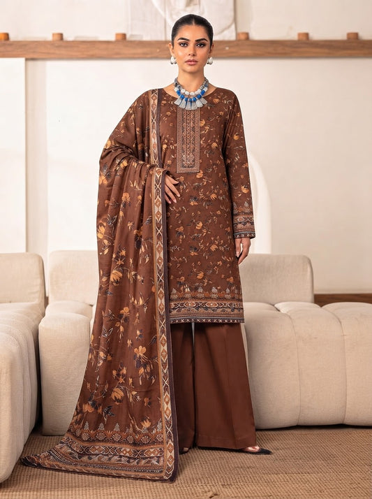 J. 3 Piece Unstitched Dhanak Suit – Digital Print Collection