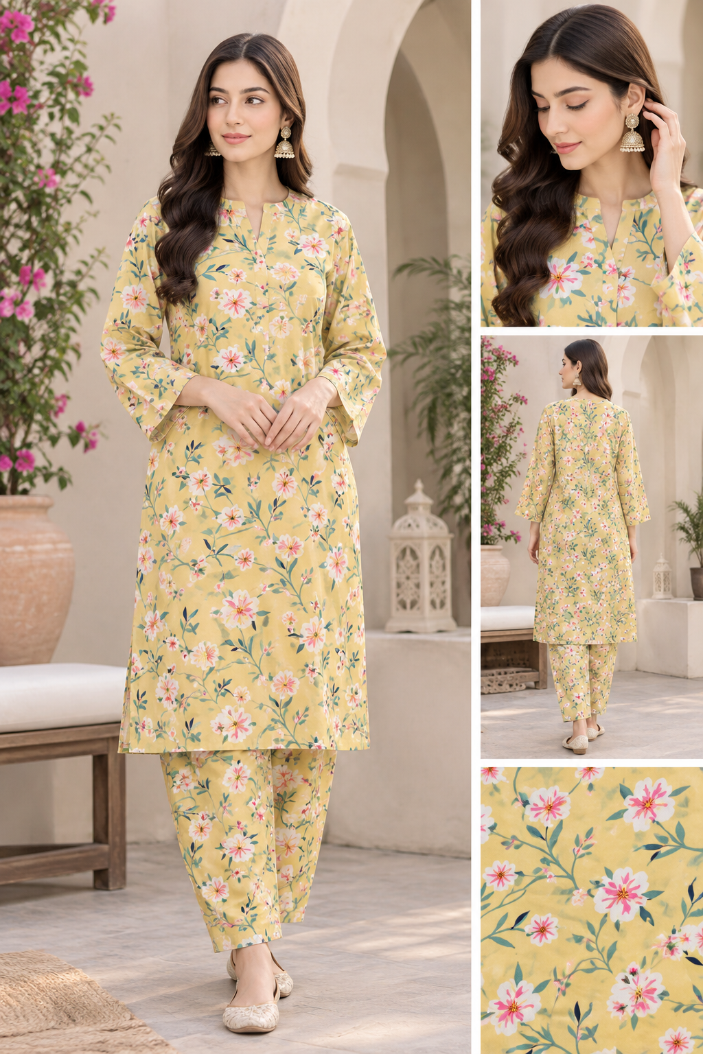 Premium Stone Linen All-Over Printed 2-Piece Suit – Matching Shirt &amp; Trouser